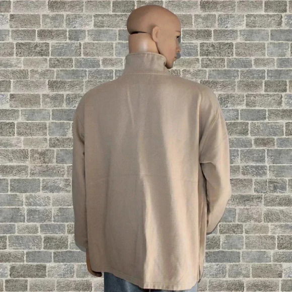 Express Athletique Men's Beige 1/4 Zip Vintage Sweater Jacket - Picture 2 of 7